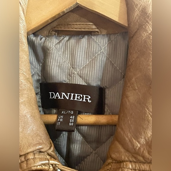 Brown DANIER Leather Men Size XL Jacket - Picture 7 of 16